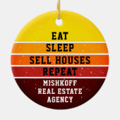 パーソナライズされた食べ実在Eep Repeat セラミックオーナメント (裏面)