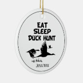 パーソナライズされた食べ眠りアヒル狩り セラミックオーナメント (右)