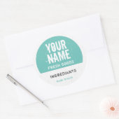 パーソナライズされた食品保管ラベル – 単語の追加 ラウンドシール (封筒)