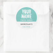 パーソナライズされた食品保管ラベル – 単語の追加 ラウンドシール (バッグ)