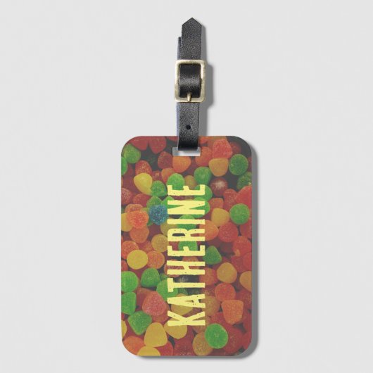パーソナライズされた飴をグリ予測できなップ ラゲッジタグ (正面縦)