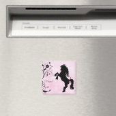 パーソナライズされた飼育馬と花磁石 マグネット (インサイチュ (食洗機))