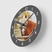 パーソナライズされた馬大時計 ラウンド壁時計 (傾斜)