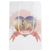 パーソナライズされた馬 ミディアムペーパーバッグ (裏面)