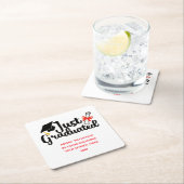 パーソナライズされた高校卒業 スクエアペーパーコースター (インサイチュ)