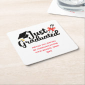 パーソナライズされた高校卒業 スクエアペーパーコースター (アングル)