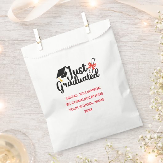 パーソナライズされた高校卒業 フェイバーバッグ (クリップ留めされた状態)