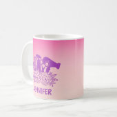 パーソナライズされた髪型マユーモアのあるグ コーヒーマグカップ (正面左)