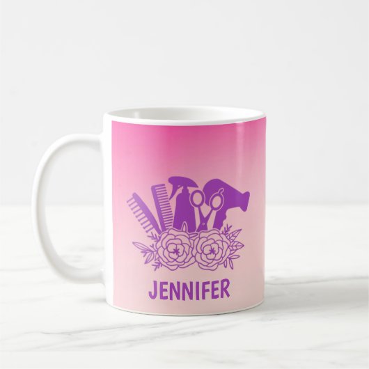 パーソナライズされた髪型マユーモアのあるグ コーヒーマグカップ (左)