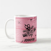 パーソナライズされた髪型マユーモアのあるグ コーヒーマグカップ (左)