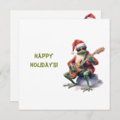 パーソナライズされた魅力的おもしろいChristmas Frog Band シーズンカード (正面/裏面)