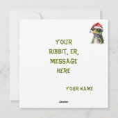 パーソナライズされた魅力的おもしろいChristmas Frog Band シーズンカード (裏面)