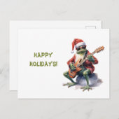 パーソナライズされた魅力的おもしろいChristmas Frog Band ポストカード (正面/裏面)