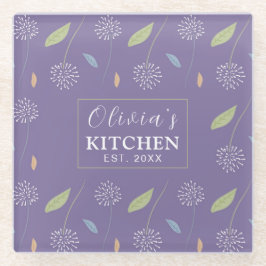 パーソナライズされた魅力的フローラ ガラスコースター