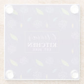 パーソナライズされた魅力的フローラ ガラスコースター (裏面)