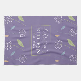 パーソナライズされた魅力的フローラ キッチンタオル