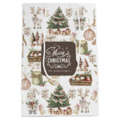 パーソナライズされた魅力的冬場 ミディアムペーパーバッグ (裏面)