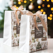 パーソナライズされた魅力的冬場 ミディアムペーパーバッグ