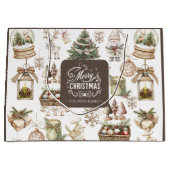 パーソナライズされた魅力的冬場 ラージペーパーバッグ (正面)