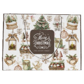 パーソナライズされた魅力的冬場 ラージペーパーバッグ (裏面)