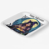 パーソナライズされた魔女と大釜ハロウィーン ペーパープレート (傾斜あり)