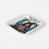 パーソナライズされた魔女と大釜ハロウィーン ペーパープレート (傾斜あり)