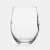 パーソナライズされた魔女のようなハロウィン ブラック＆ホワイト ステムなしワイングラス (右)