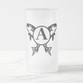 パーソナライズされた魚釣りすり付きマグカップ フロストグラスビールジョッキ (中央)