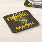 パーソナライズされた魚釣りアドベンチャーバスフィッシュアングラー コースター (左側)