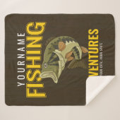 パーソナライズされた魚釣りアドベンチャーバスフィッシュアングラー シェルパブランケット (正面(横))