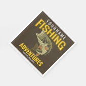 パーソナライズされた魚釣りアドベンチャーバスフィッシュアングラー スタンダードランチョンナプキン (角)