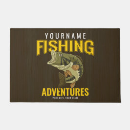 パーソナライズされた魚釣りアドベンチャーバスフィッシュアングラー ドアマット