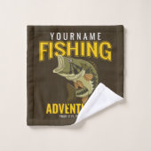 パーソナライズされた魚釣りアドベンチャーバスフィッシュアングラー バスタオルセット (ウォッシュタオル)