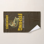 パーソナライズされた魚釣りアドベンチャーバスフィッシュアングラー バスタオルセット (ハンドタオル)