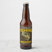 パーソナライズされた魚釣りアドベンチャーバスフィッシュアングラー ビールラベル (正面)