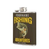パーソナライズされた魚釣りアドベンチャーバスフィッシュアングラー フラスク (左)