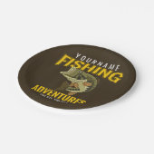 パーソナライズされた魚釣りアドベンチャーバスフィッシュアングラー ペーパープレート (アングル)