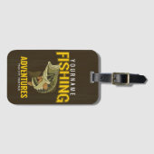 パーソナライズされた魚釣りアドベンチャーバスフィッシュアングラー  ラゲッジタグ (正面横)