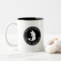 パーソナライズされた魚釣りエンブレムブラックとw