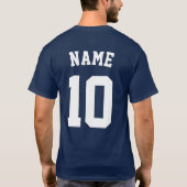 パーソナライズされた魚釣りジャージー編集可能な名前と番号 Tシャツ (裏面)