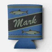 パーソナライズされた魚釣りデザインベバレッジクーラー 缶クーラー (裏面)