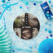 パーソナライズされた魚釣りフォトアルバム。3リングバインダー ペーパープレート (パーティー)