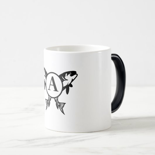 パーソナライズされた魚釣りモーフィングマグ モーフィングマグカップ (正面右)