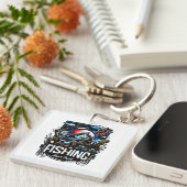 パーソナライズされた魚釣り帽 キーホルダー (正面右)