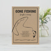 パーソナライズされた魚釣り退職パーティの招待状 招待状 (スタンド正面)