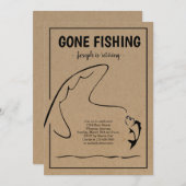 パーソナライズされた魚釣り退職パーティの招待状 招待状 (正面/裏面)