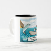 パーソナライズされた魚釣り – 女性マンガ ツートーンマグカップ (正面左)