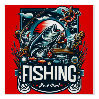 パーソナライズされた魚釣りTシャツ ポスター