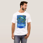 パーソナライズされた魚釣りTシャツ Tシャツ (正面フル)