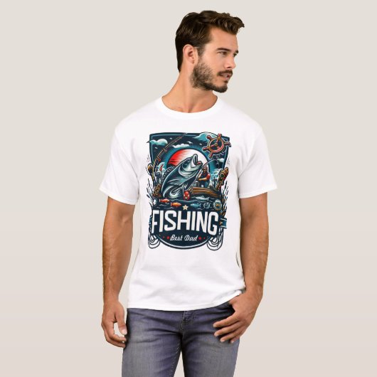 パーソナライズされた魚釣りTシャツ Tシャツ (正面フル)